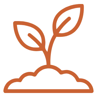 Landscape preparation icon for JF Groundworks showing soil and planting base for landscaping and site preparation work