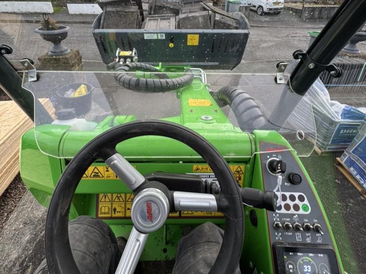 Avant 760i operator view during roofing job assistance in Kirkcudbright showing plant and equipment support by JF Groundworks