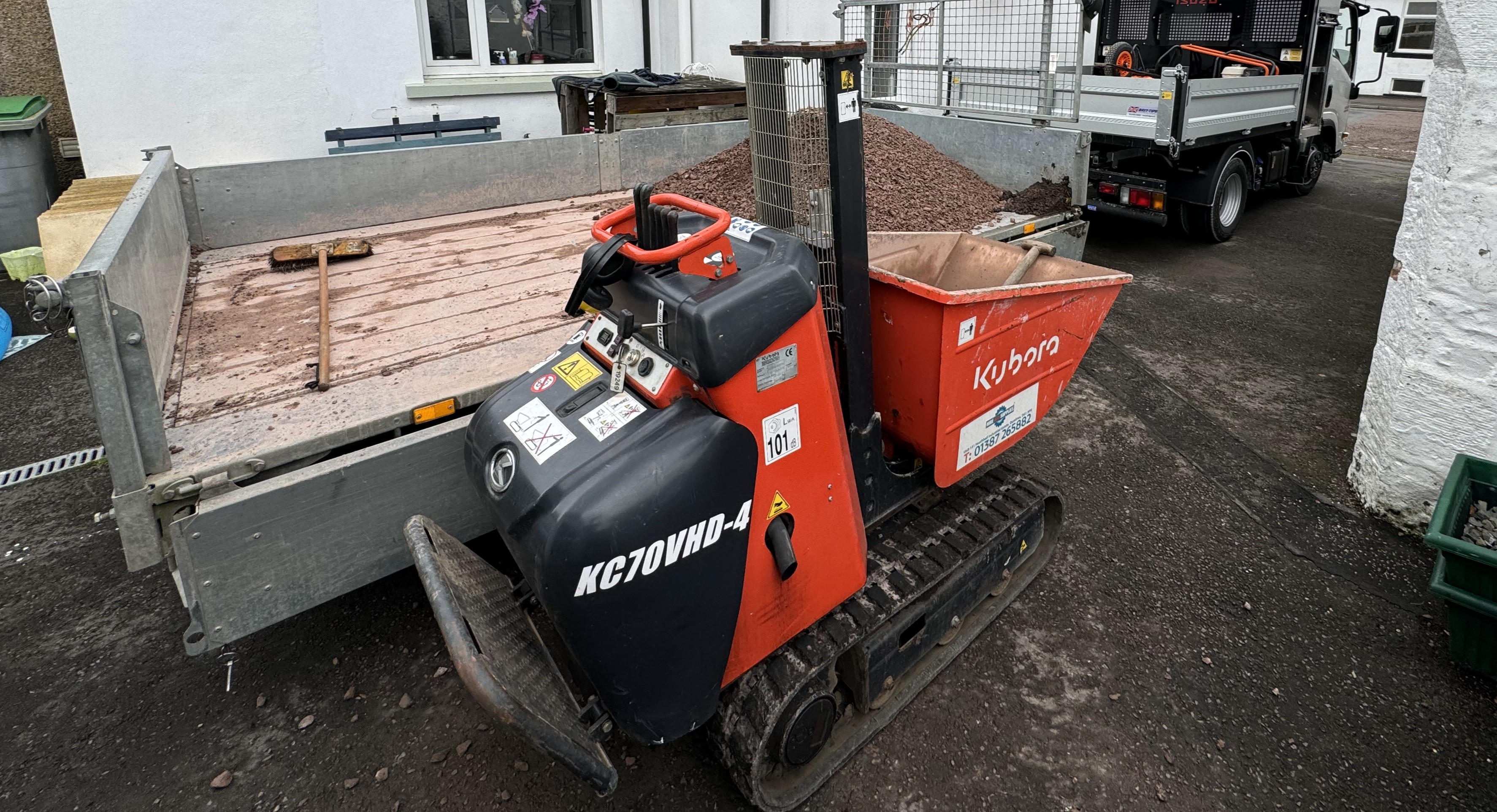 JF Groundworks Kubota KC70VHD-4 tracked dumper used for safe material transport across site and groundwork projects