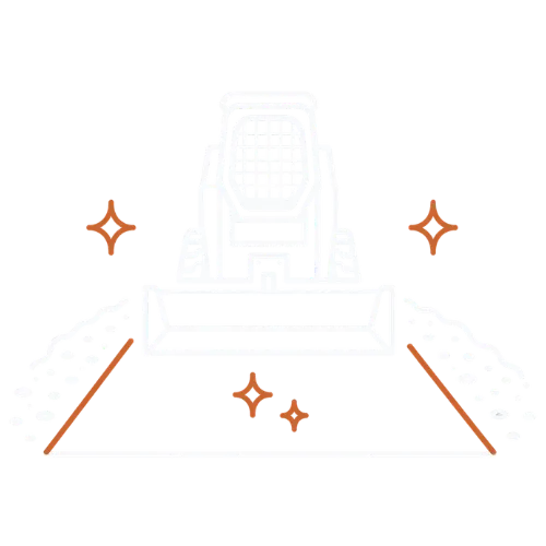 Cleaner results icon showing JF Groundworks equipment and attachments for a cleaner, more precise finish