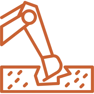 Excavation works icon representing digging, trenching and site preparation services by JF Groundworks in Kirkcudbright and Dumfries and Galloway