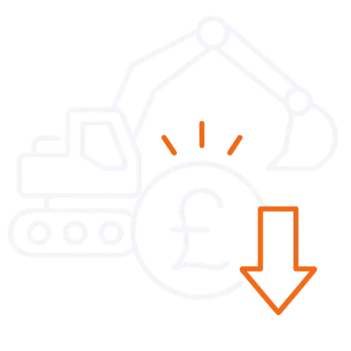 Cost effective icon showing efficient JF Groundworks equipment helping keep groundwork projects on budget