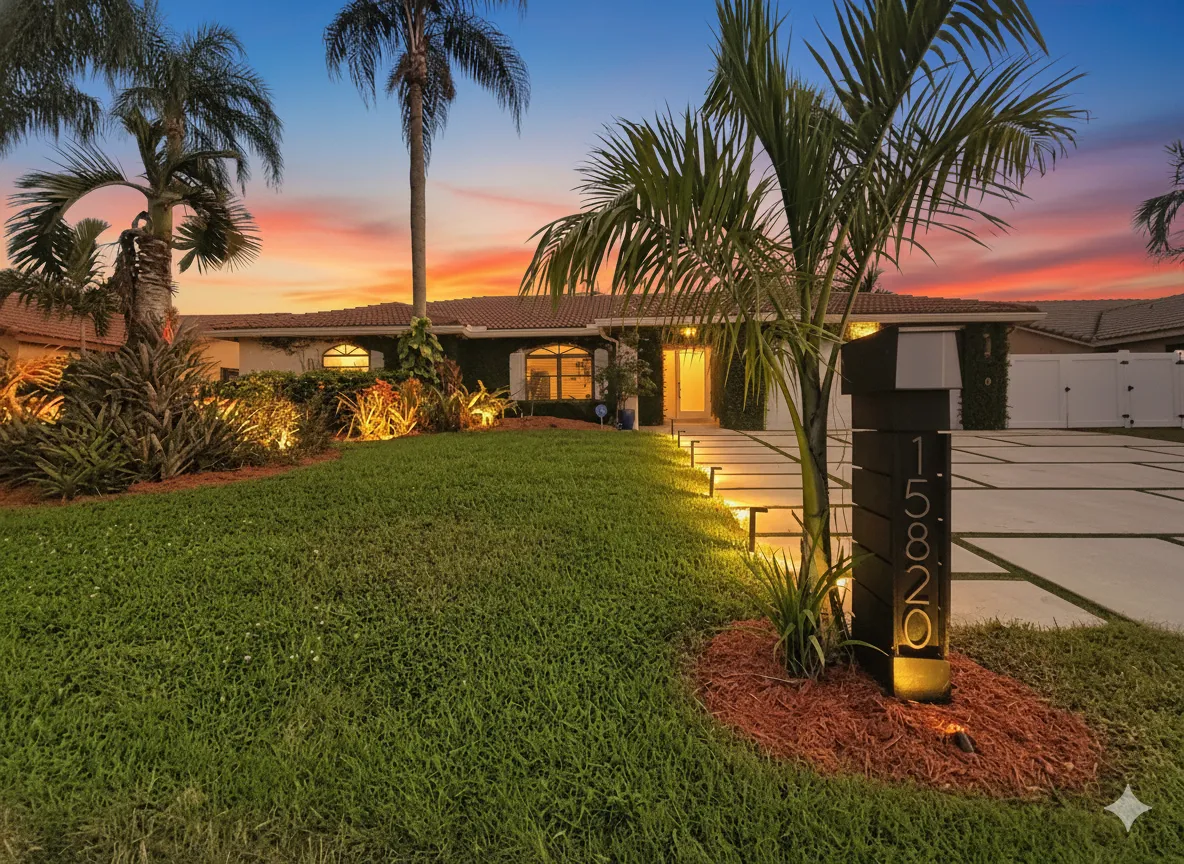 Front view of 4 bedroom home for rent in Waverly Hundred Davie FL