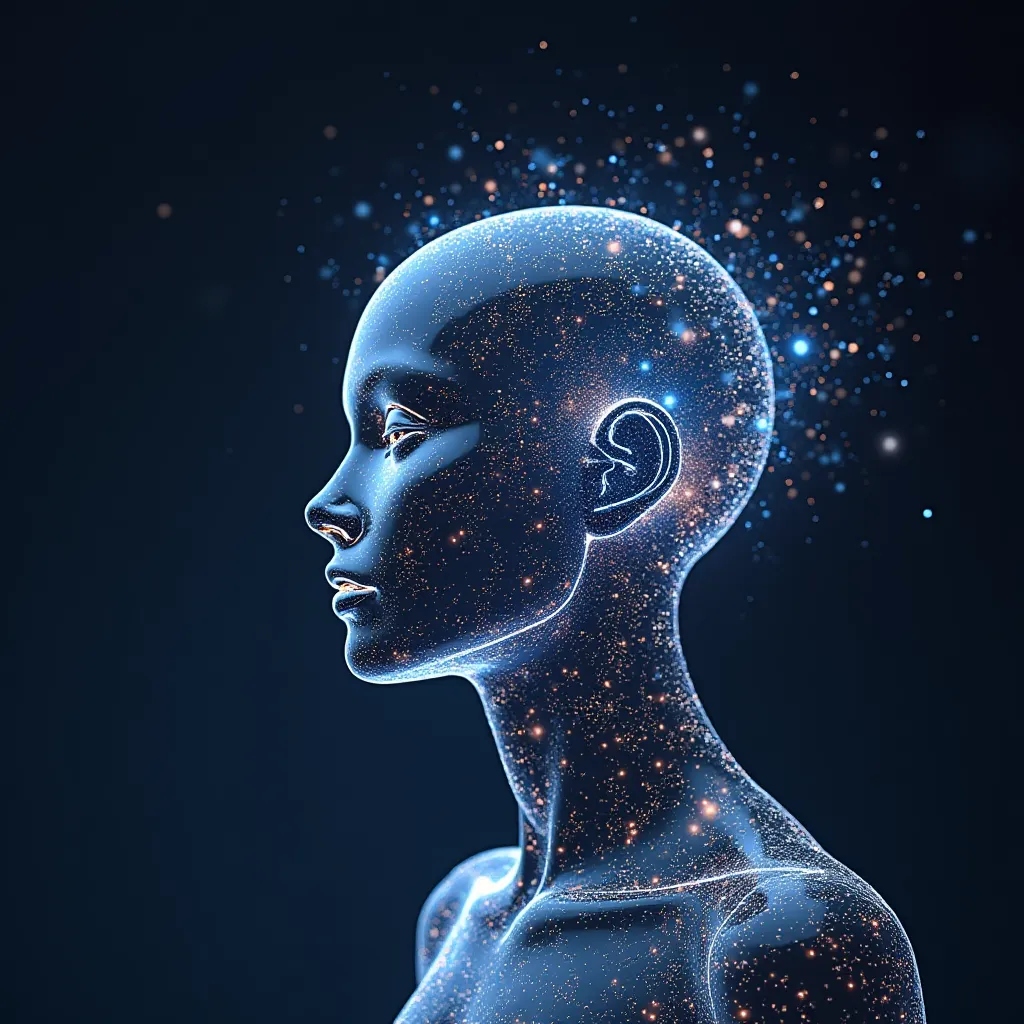 AI Blue Person Facing Left