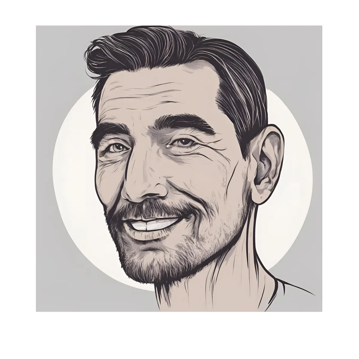 graphic of a man smiling