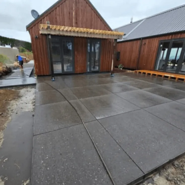 Concrete patio design and finish Northland property