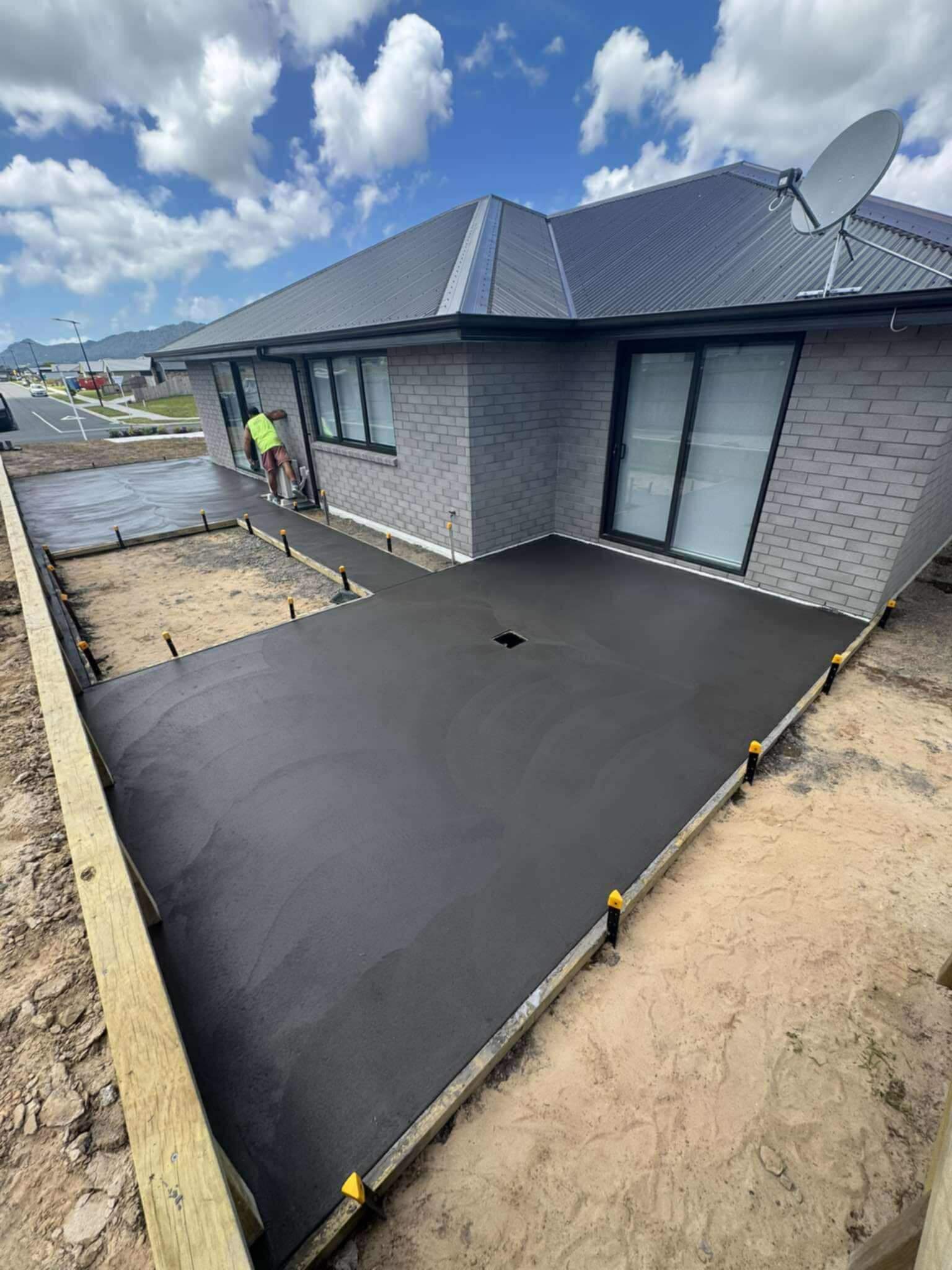 Concrete patio pour Whangarei home by Five Star Concrete Ltd