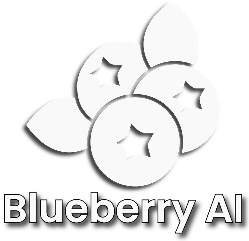The official Blueberry AI logo, featuring a stylised blueberry icon.