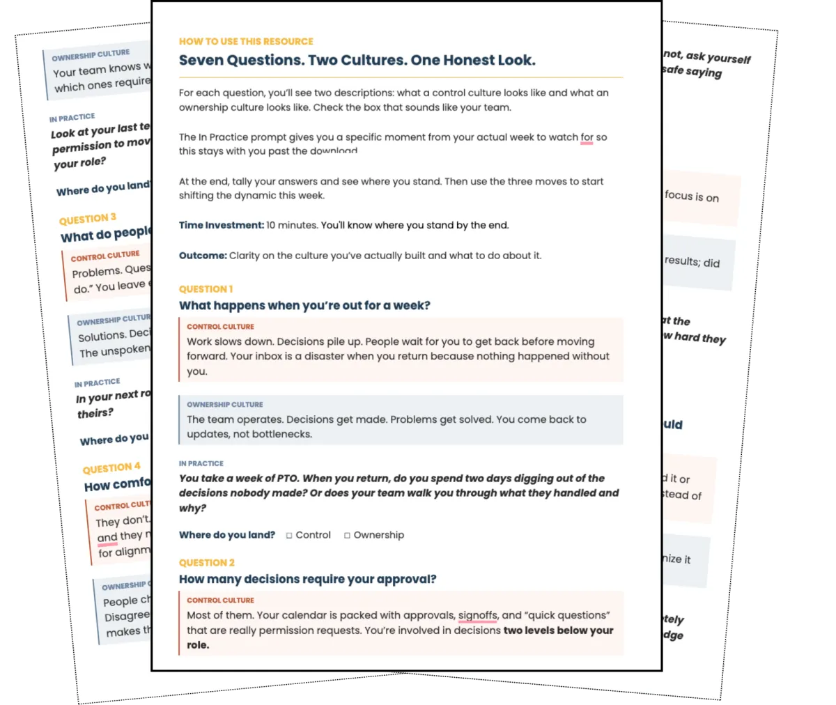 First page cover of the 'Your Culture Companion' lead magnet PDF, showing the promoted resource.