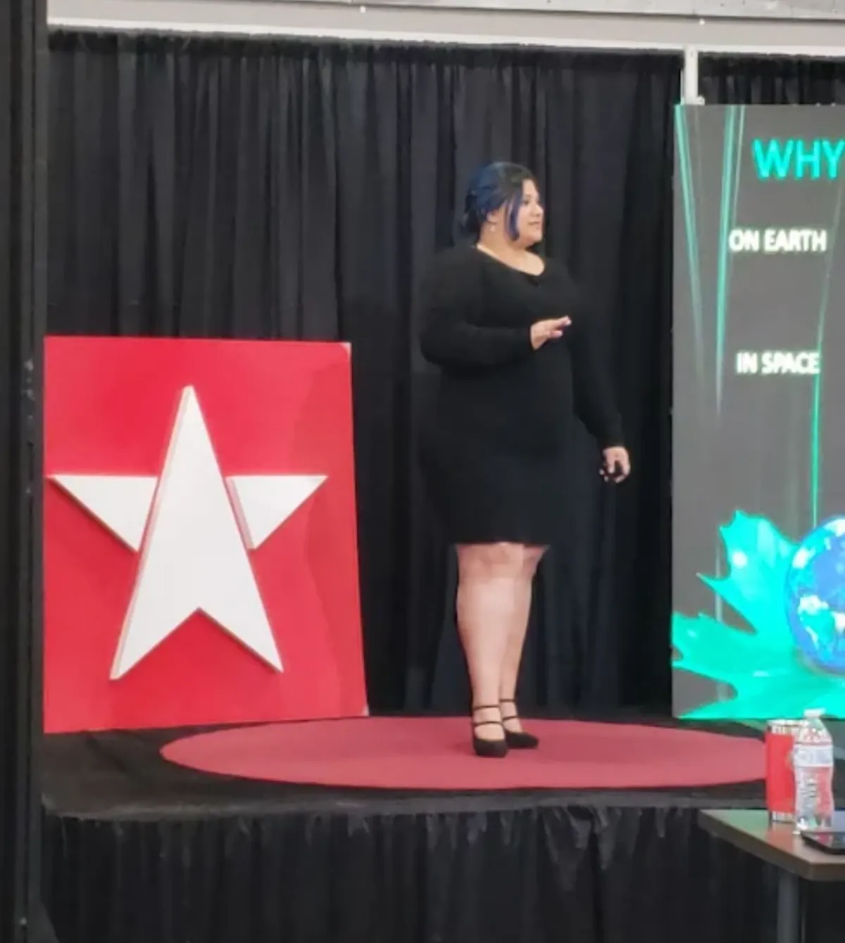 Ciara speaking at an event