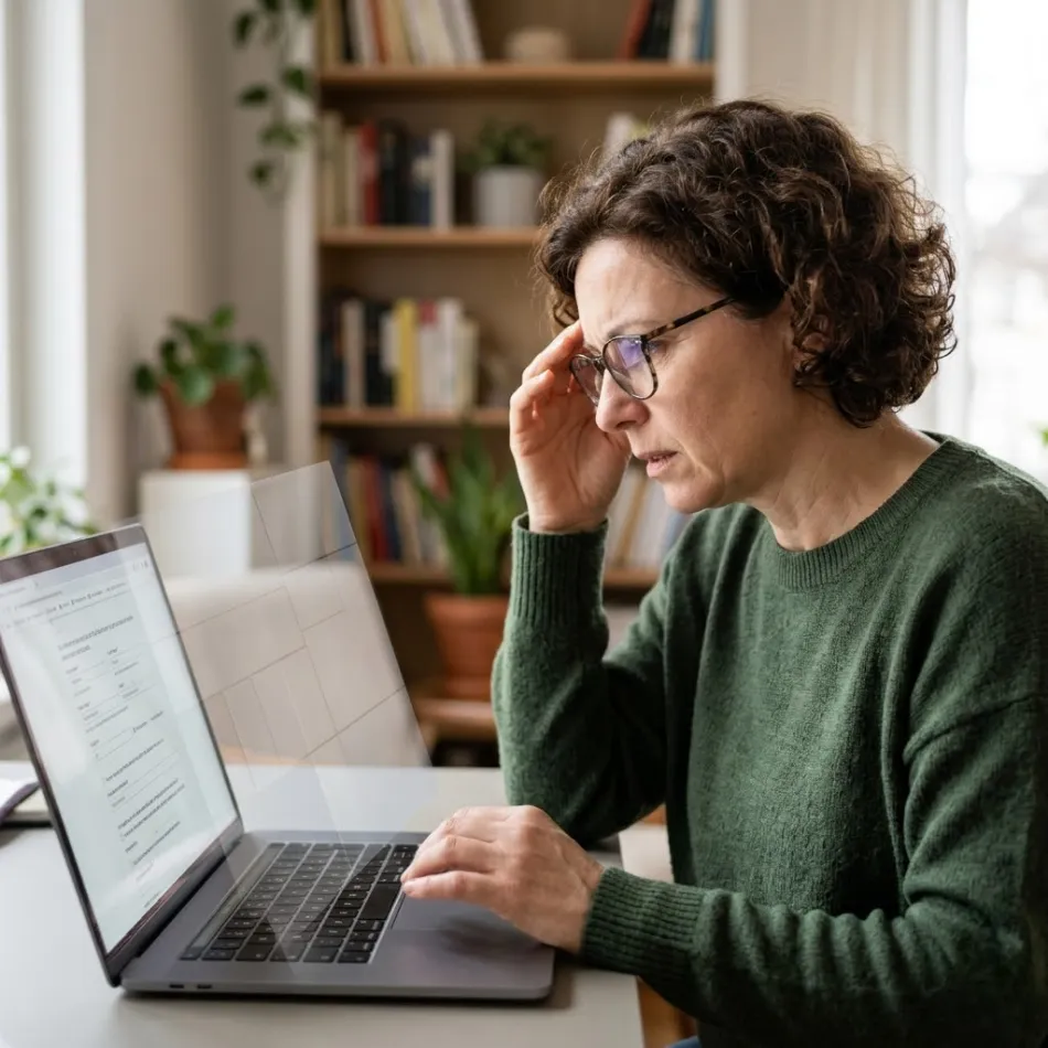 Business owner struggling to use digital content because of accessibility barriers.