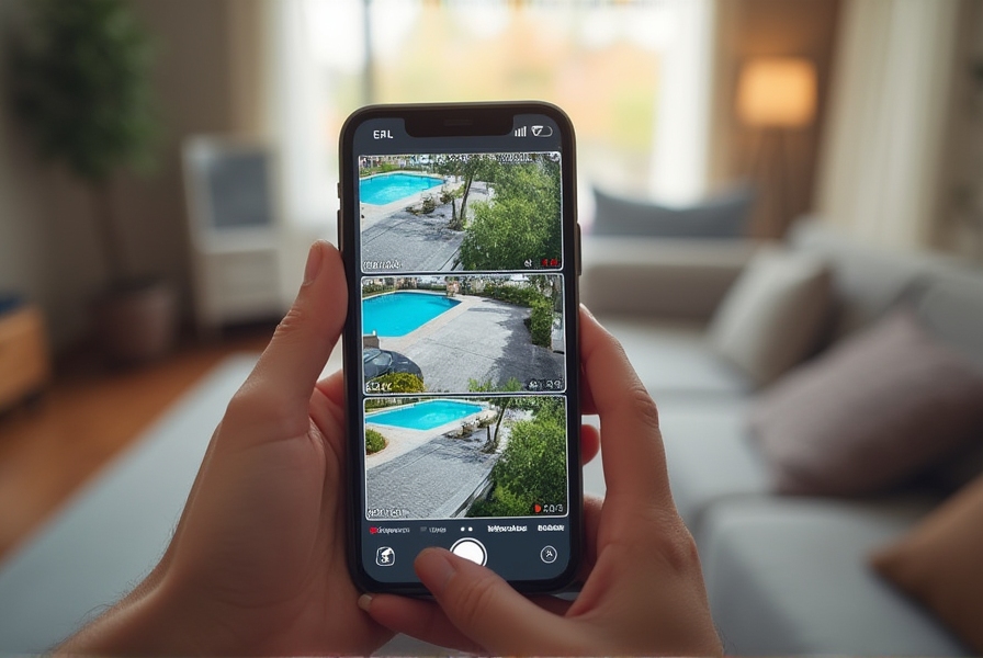 monitoring footage through mobile phone