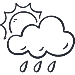 Sun, cloud and rain icon
