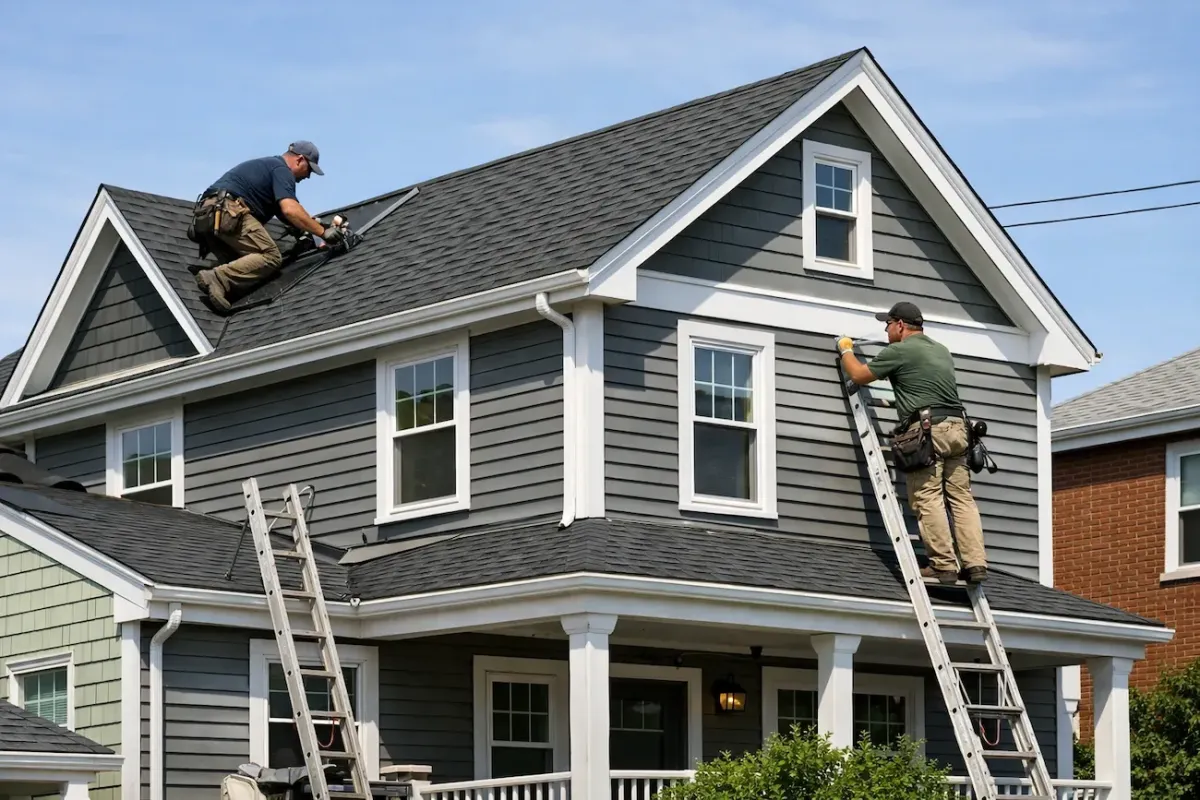 New siding installation on a Lynn, MA home for improved curb appeal and exterior protection.