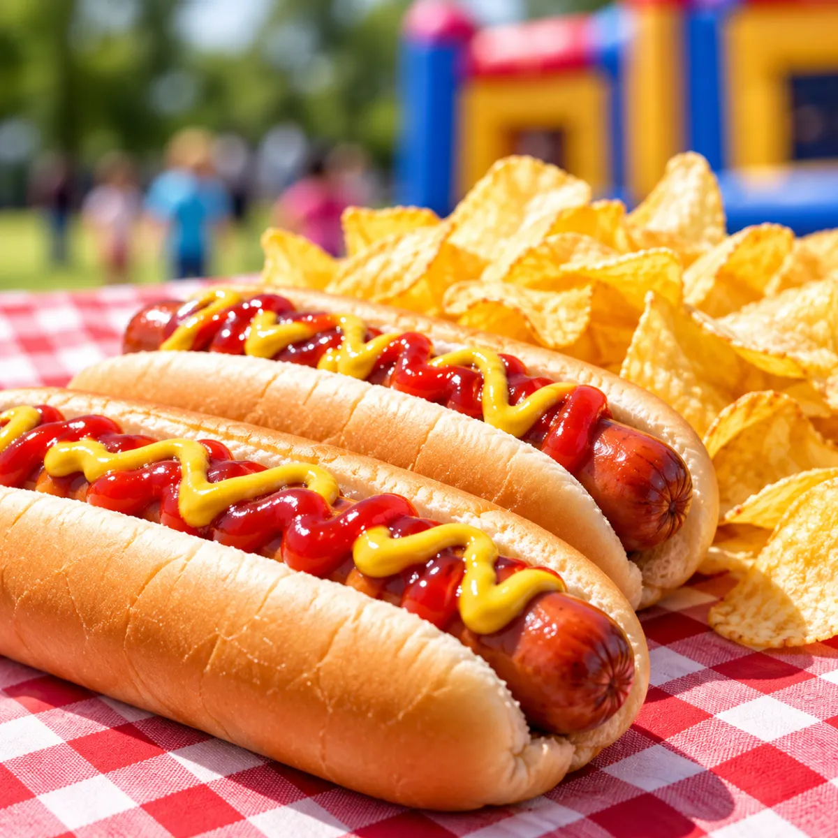 Hotdogs served outside after the service (Lunch)