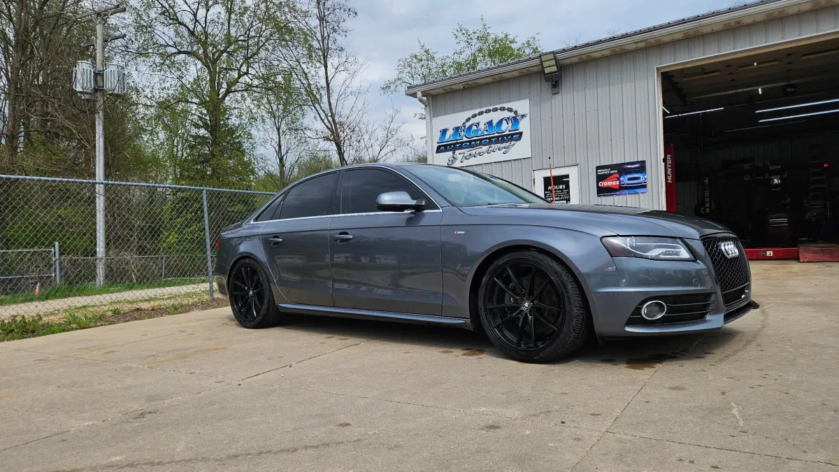 ray sedan after professional auto body repair and paint finishing at Legacy Automotive in Hastings, MI