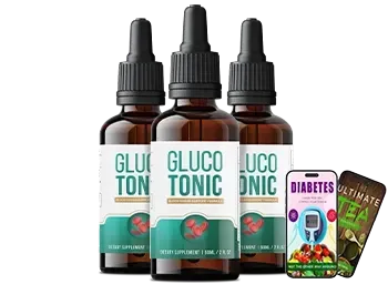 Bottles of GlucoTonic showcasing the product.