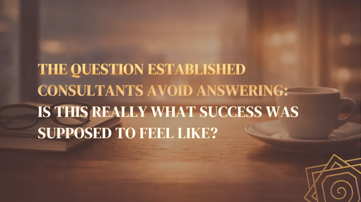 The question established consultants avoid answering: is this really what success was supposed to feel like?