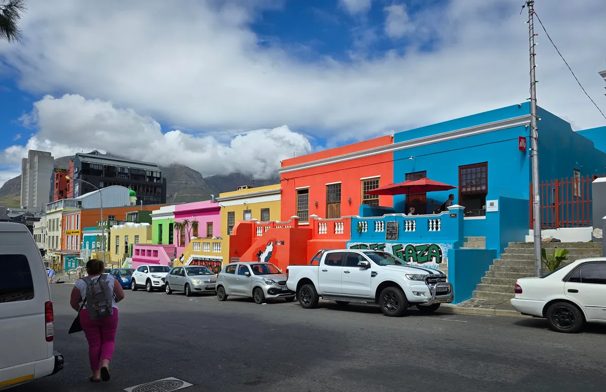 Colorful houses in the Bo-Kaap neighborhood of Cape Town, South Africa