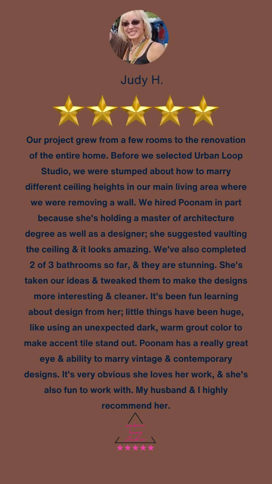 Urban Loop Studio 5-star review for a luxury kitchen remodel in Dallas, Texas
