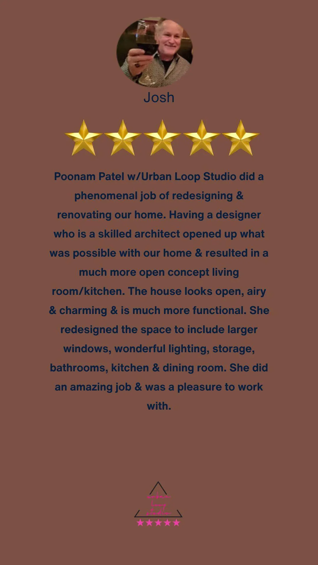 Urban Loop Studio 5-star review for a luxury kitchen remodel in Dallas, Texas