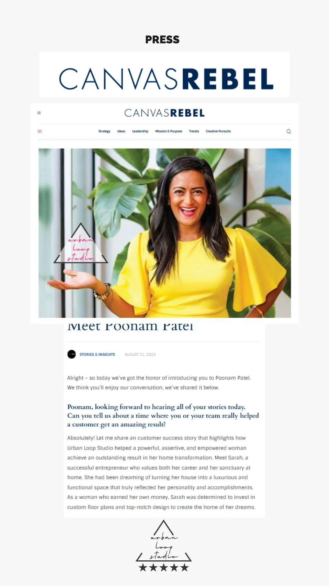 Urban Loop Studio highlighted in Candy’s Dirt for wellness-focused luxury home transformations.