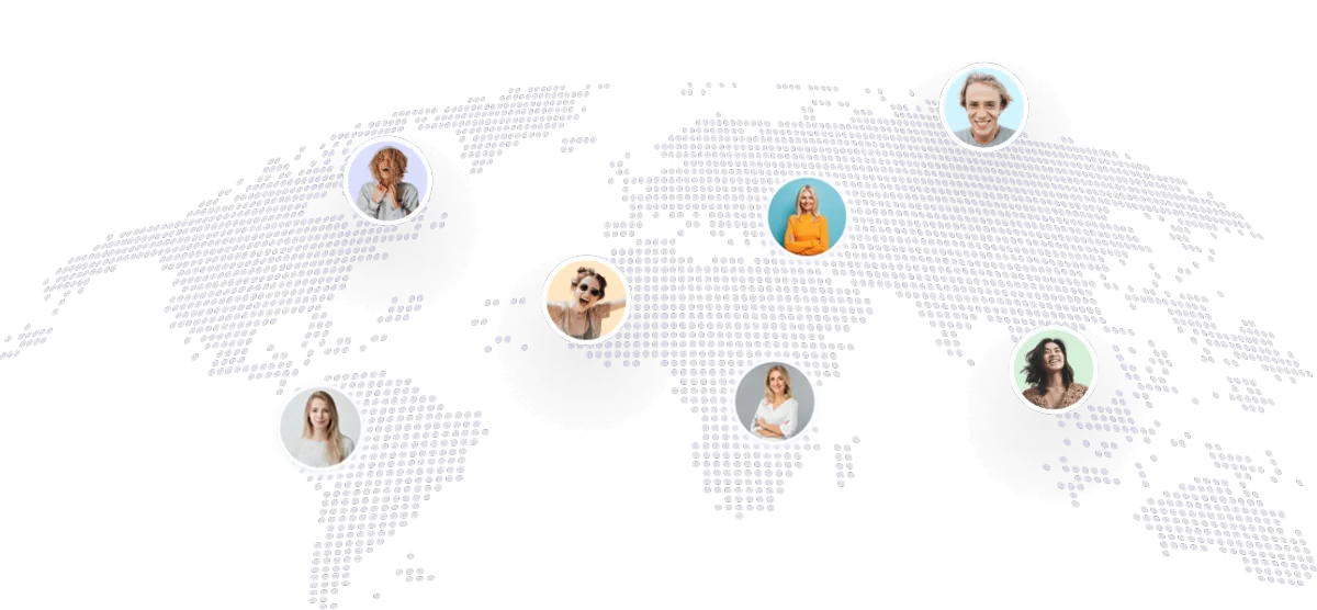 Picture of our clients on a world map