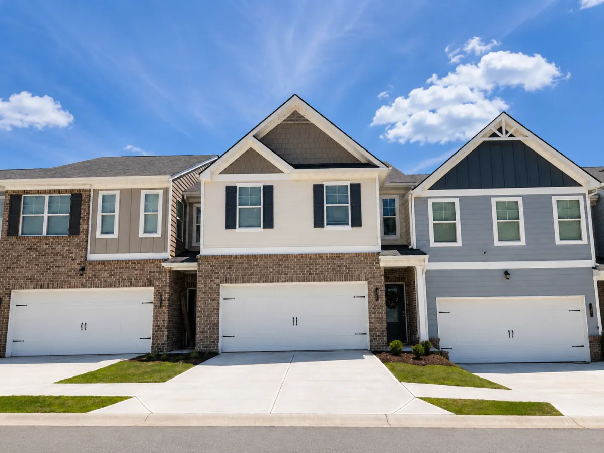 Modern luxury single-family new construction exterior in daylight