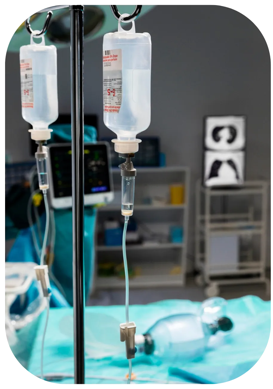 Man undergoing Biocell Human Ultracell Therapy during a cellular renewal therapy session, connected to IV-based longevity therapy equipment designed to support cellular regeneration, mitochondrial function, energy production, and whole-body vitality.