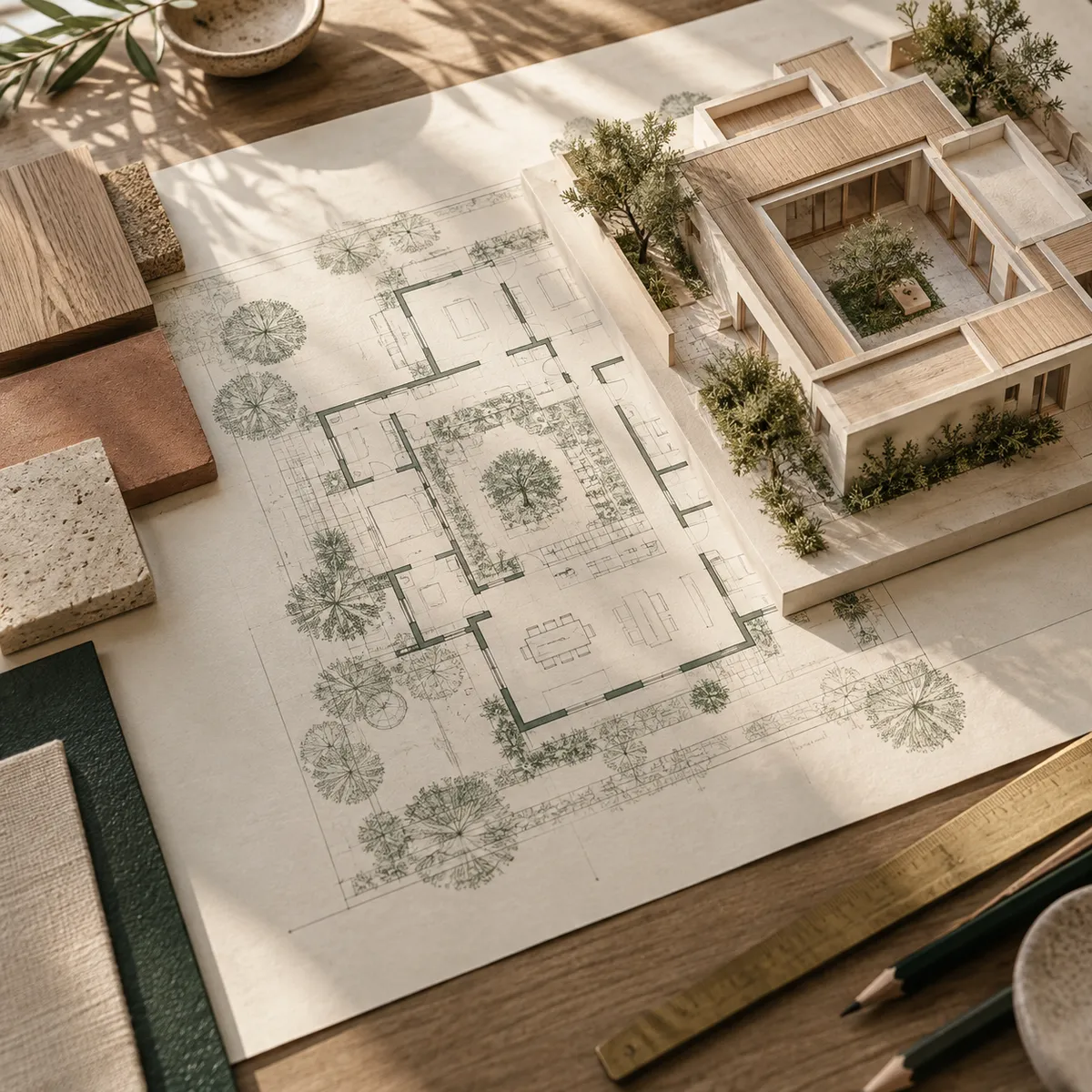 Blueprint del diseño sostenible y saludable.