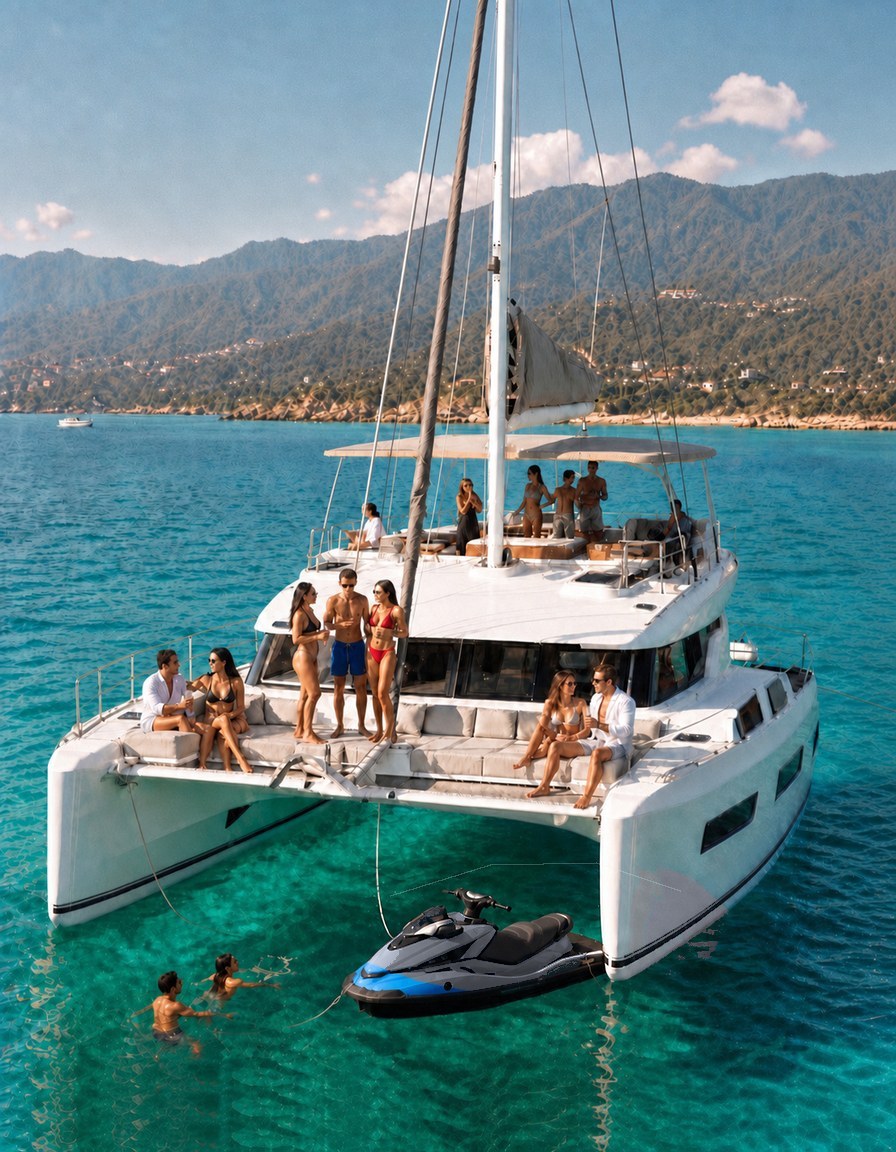 Bachelor and bachelorette party on a luxury yacht