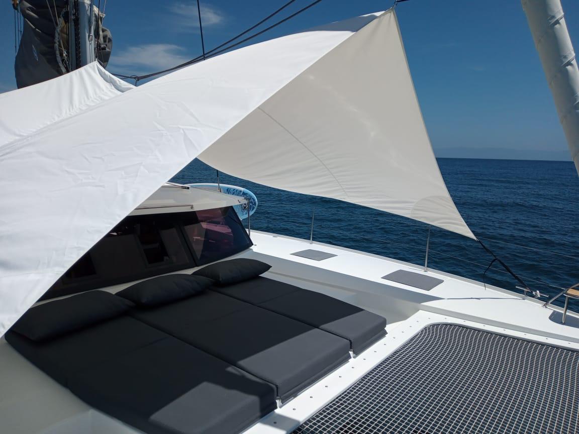Oceanis 55 deck and lounging area