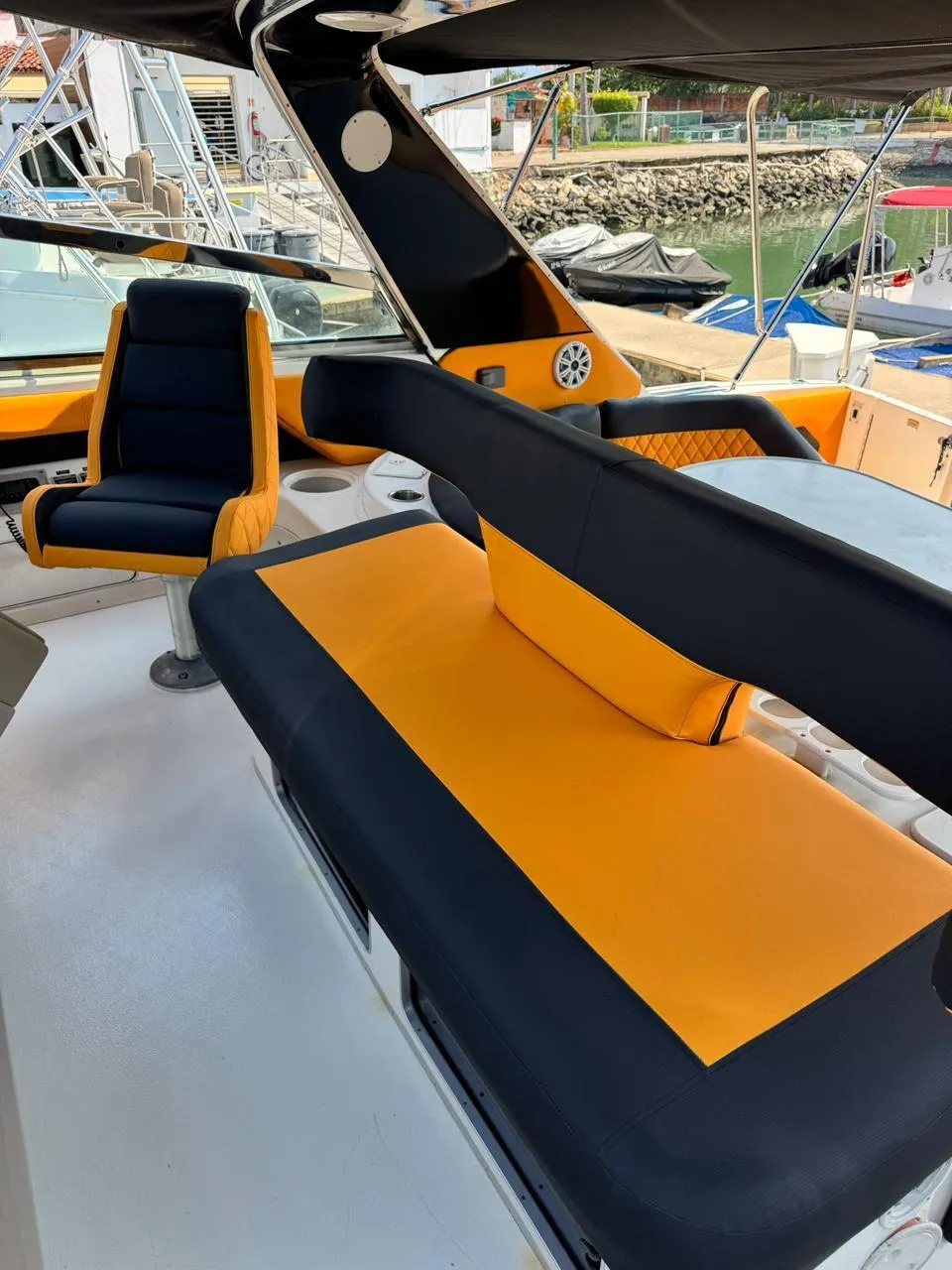 Oceanis 55 deck and lounging area