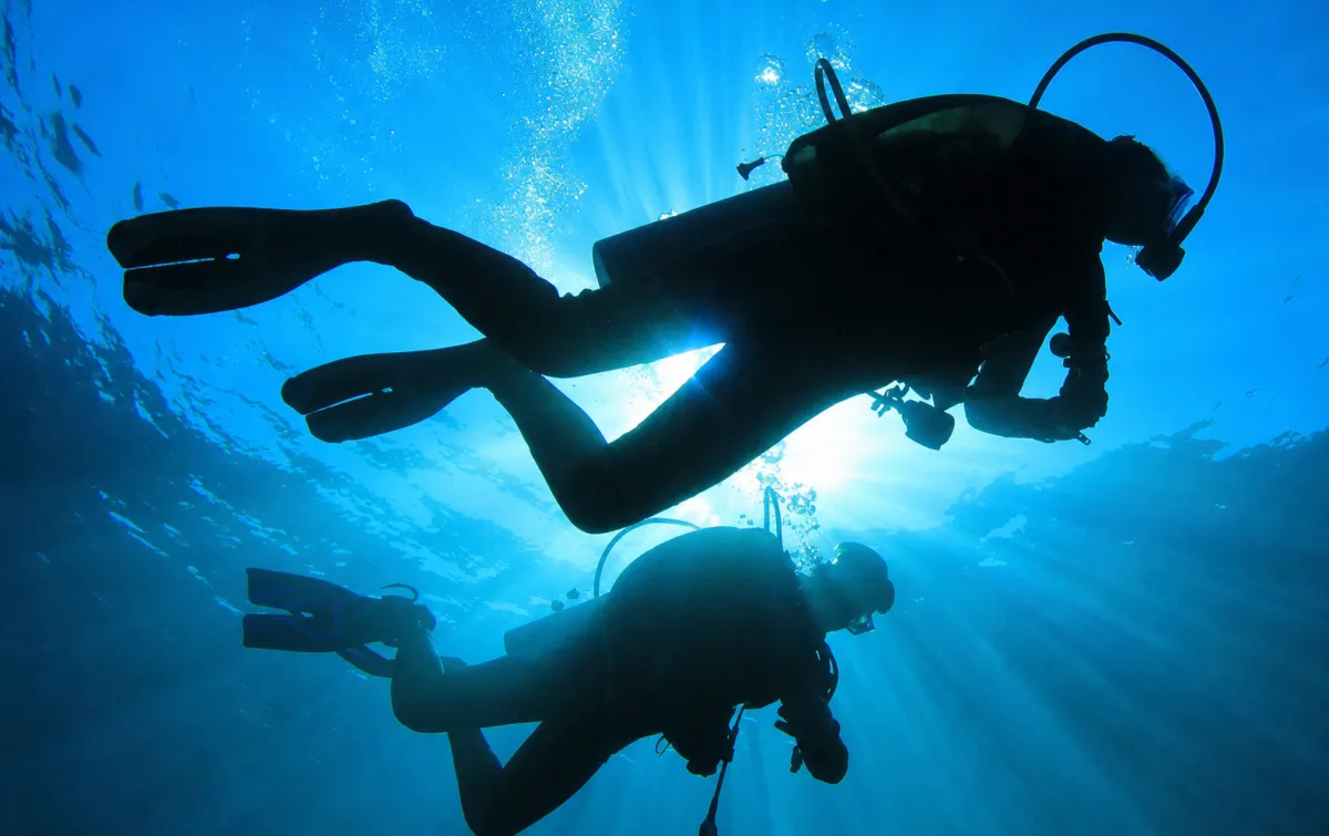 Guided scuba diving experience from the yacht