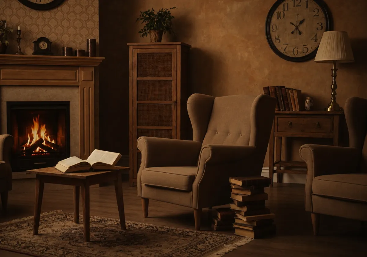 A woman happily styling her vintage home decor