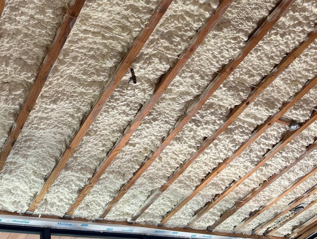 Spray Foam Insulation showing improved air sealing
