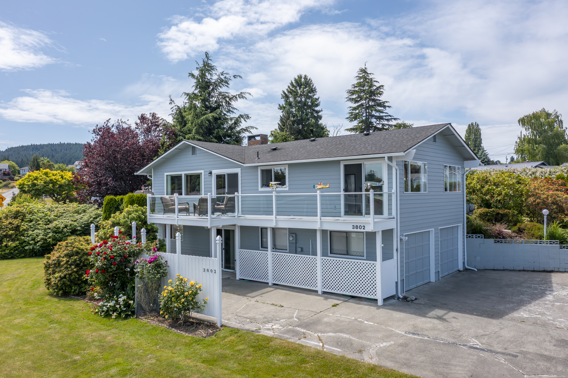 Aerial view of a home in Anacortes WA
