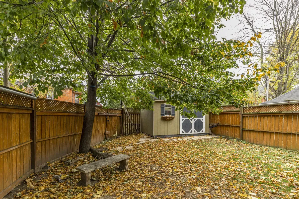 Backyard at 109 Fairleigh Ave S Hamilton.