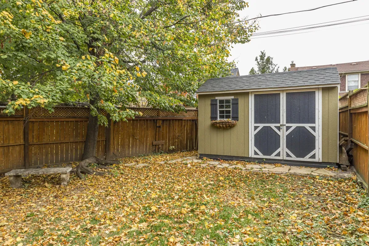 Backyard at 109 Fairleigh Ave S Hamilton.