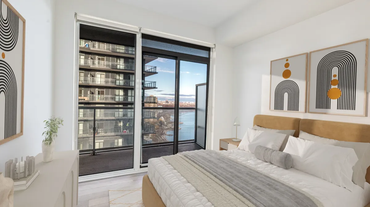 Versatile second bedroom at 56 Annie Craig Dr #3408, ideal for a professional home office or guest suite.