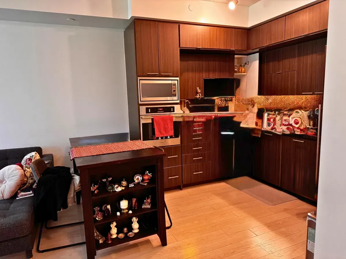 Sleek open-concept dining space in a North York luxury condo near Yonge and Sheppard.