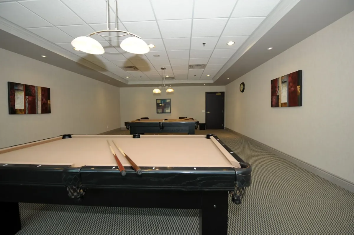 Billiards room at 30 Grand Trunk Crescent Unit 509 Toronto.