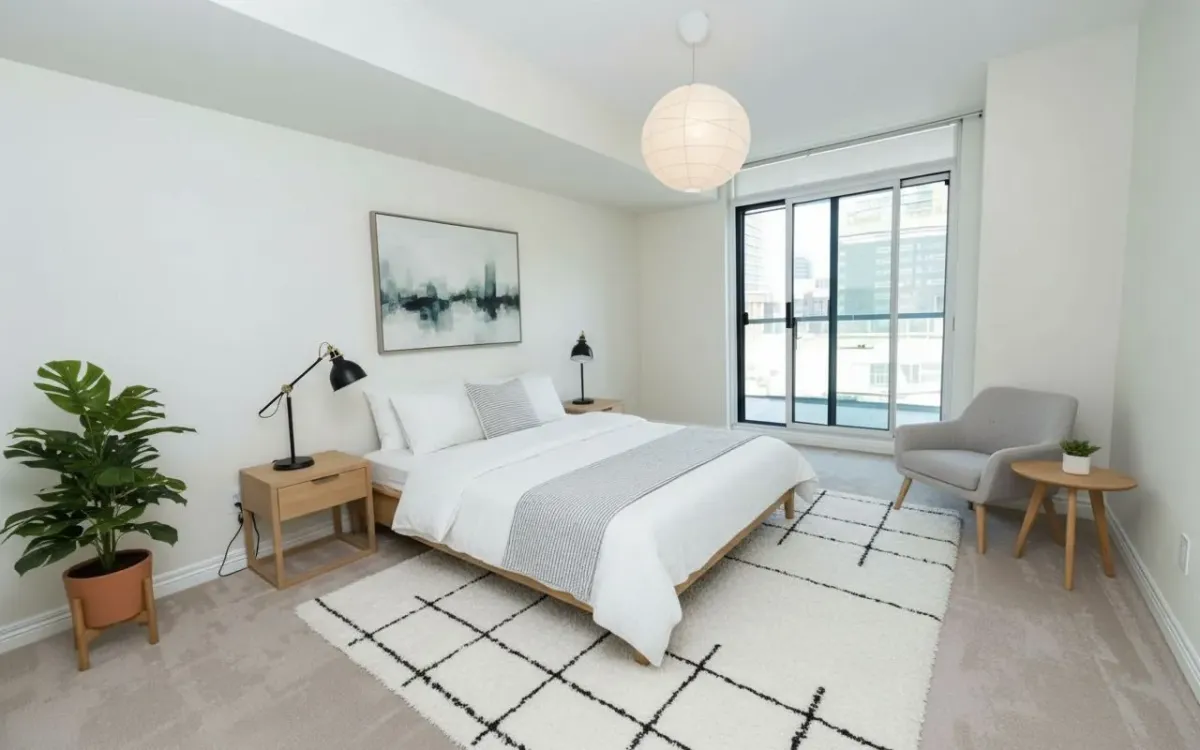 Second bedroom or home office space in 2-bedroom condo at 30 Grand Trunk Crescent Unit 509 Toronto.