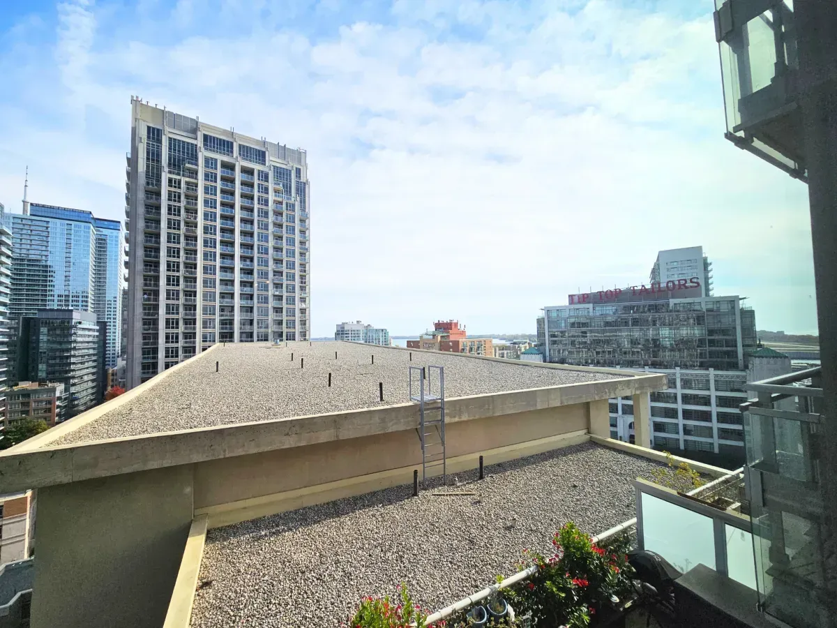 Panoramic urban view from the 13th floor of 628 Fleet St, featuring the downtown skyline and surrounding landmarks.