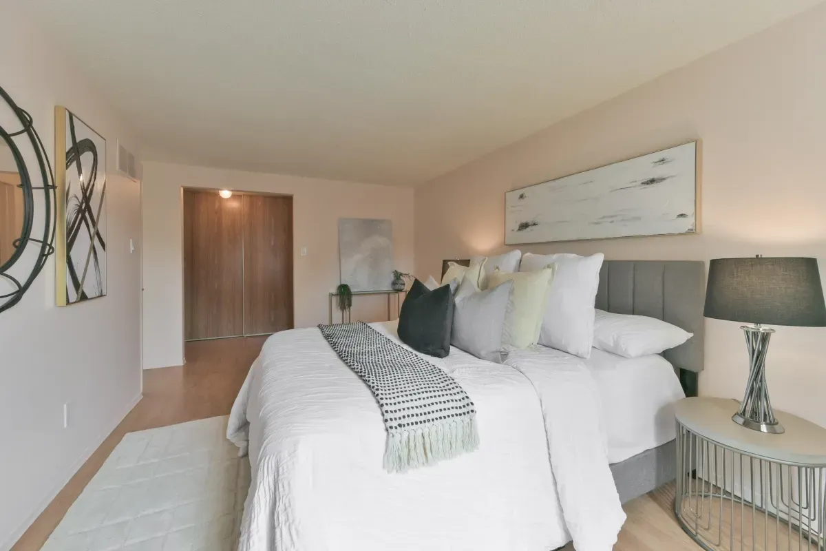 Spacious primary suite at 2286 Margot St, Oakville, featuring a large window and neutral decor.