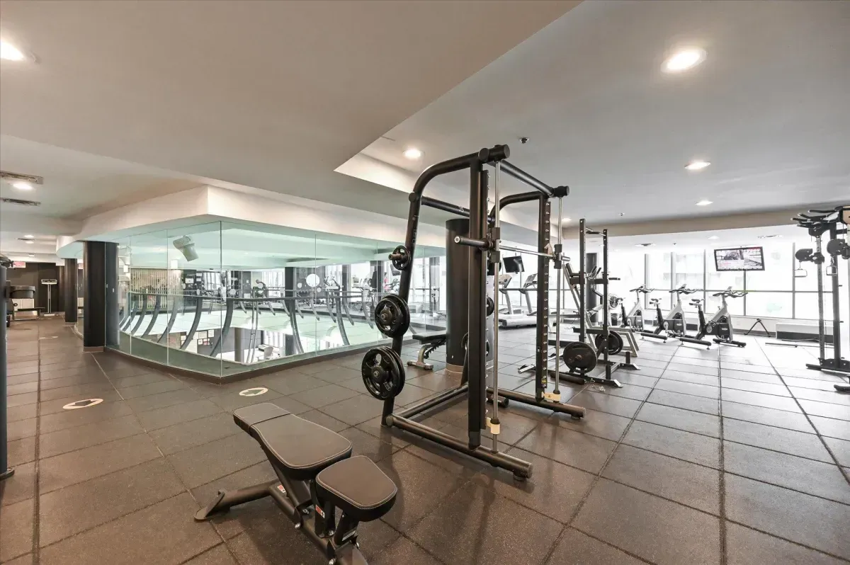 State-of-the-art gym and workout facility for residents of Waterpark City condos.