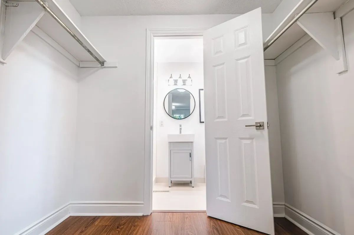 Rare double walk-in closet in the primary suite at 110 Holliday Dr with ample storage space.