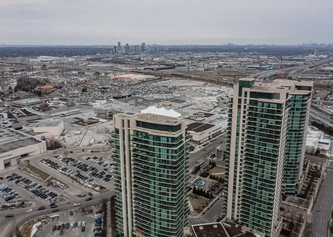 High-altitude view of the Etobicoke skyline from the vicinity of 235 Sherway Gardens Rd #401.