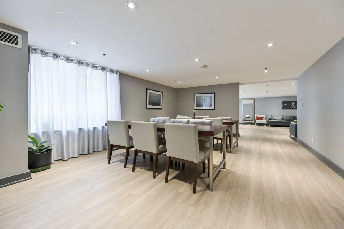 Spacious residents' lounge and event room at 1369 Bloor St W, Suite 1416, perfect for hosting social gatherings.