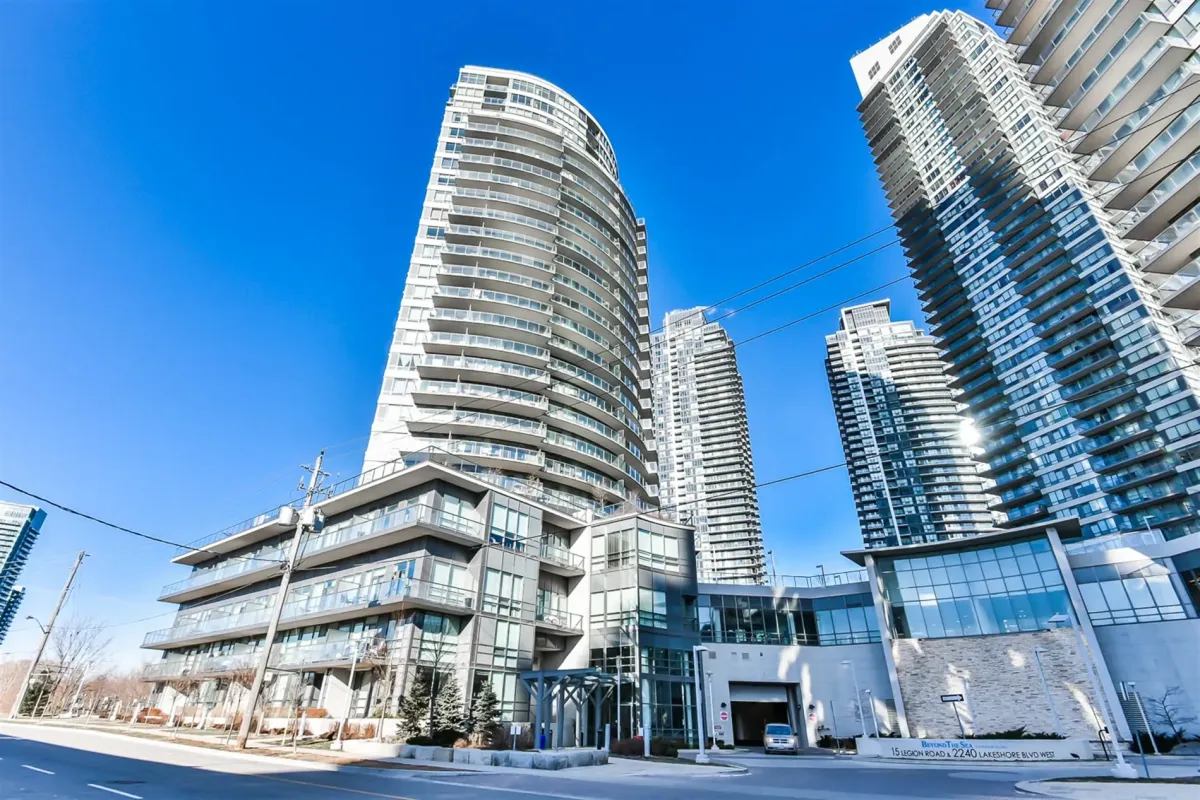 High-rise luxury condo building at 2230 Lake Shore Blvd W in Etobicoke.